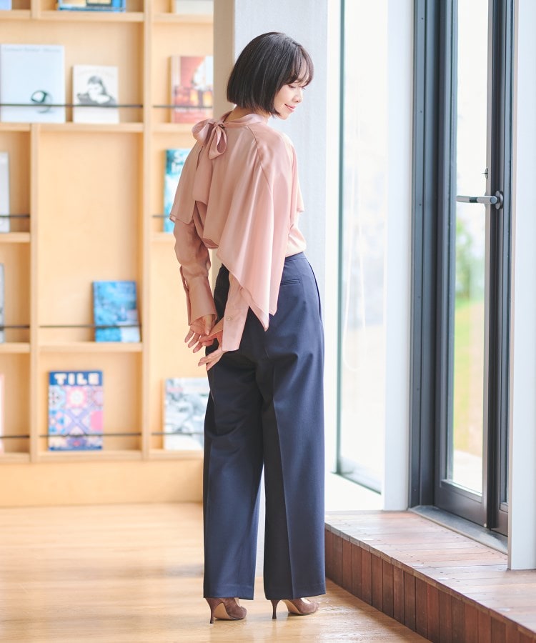 アンカーウーマン(ANCHOR WOMAN)の【洗える／S～LL】ベルト付きストレートパンツ【ストレッチ／セットアップ着用可／裾上げ済み】5