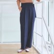 アンカーウーマン(ANCHOR WOMAN)の【洗える／S～LL】ベルト付きストレートパンツ【ストレッチ／セットアップ着用可／裾上げ済み】 ネイビー(094)