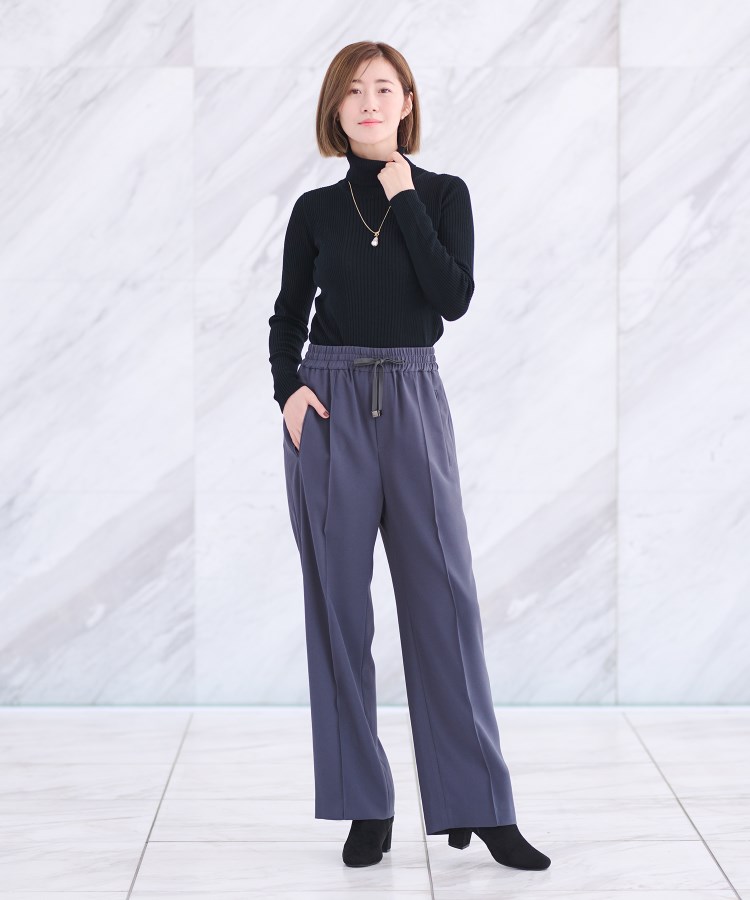 【メーカー直売】の商品をすべて 洗える／S～LL】ワイドパンツ【ストレッチ／セットアップ着用可 シャツ/ブラウス(長袖/七分)