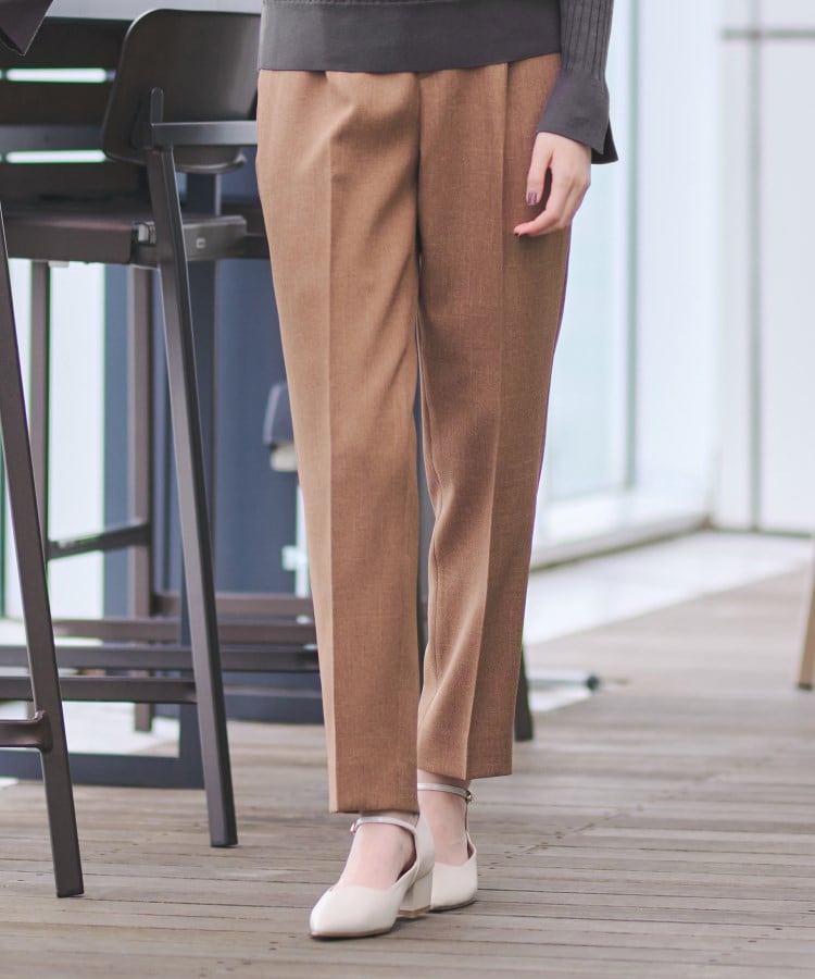 アンカーウーマン(ANCHOR WOMAN)の【XS～LL／洗える／ストレッチ】ワンタックテーパードパンツ【セットアップ着用可】【裾上げ済み】13