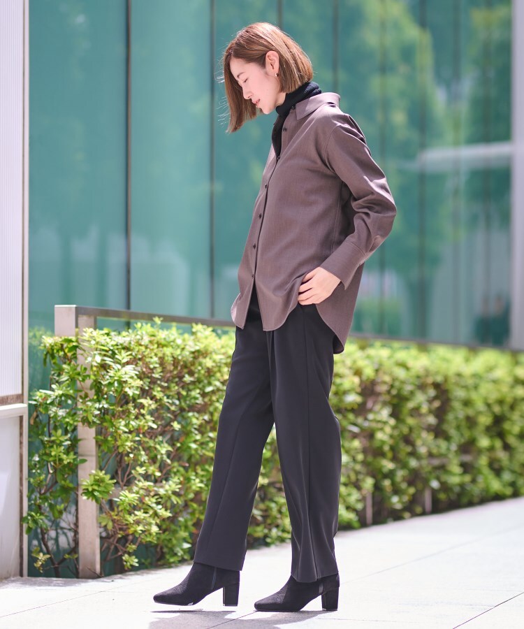 アンカーウーマン(ANCHOR WOMAN)の【洗える／ストレッチ】レギュラーカラーシャツブラウス【長袖】【セットアップ着用可】4