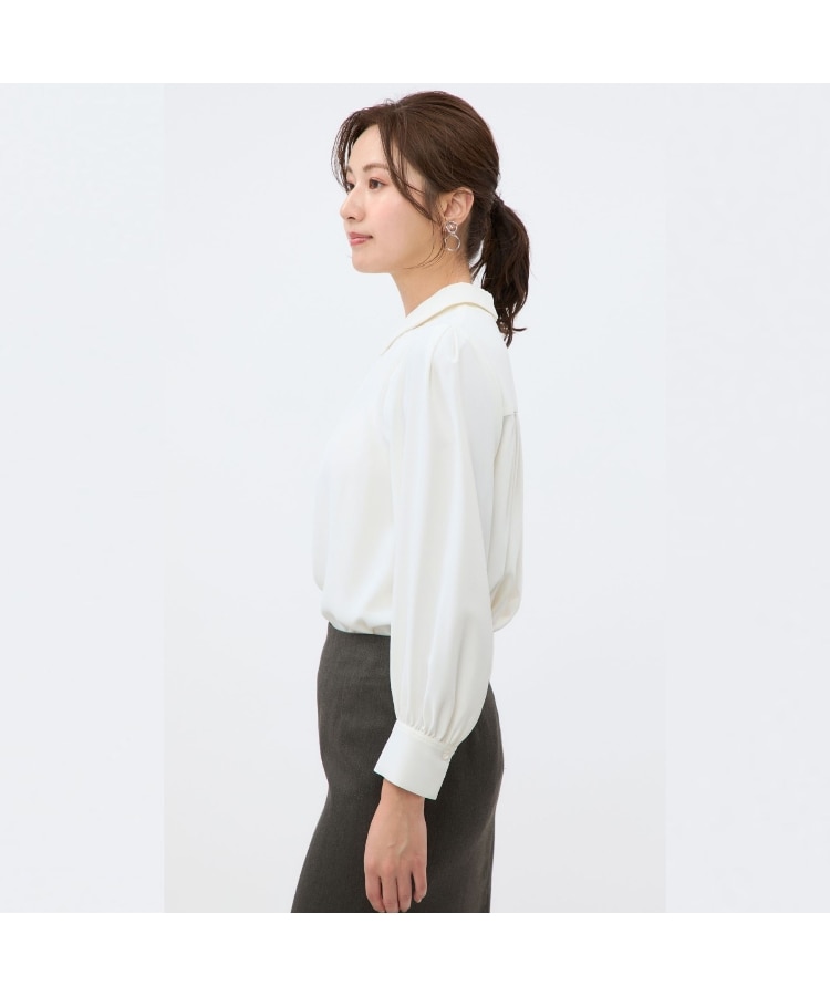 アンカーウーマン(ANCHOR WOMAN)の【洗える】シャツカラーギャザーブラウス【長袖】14