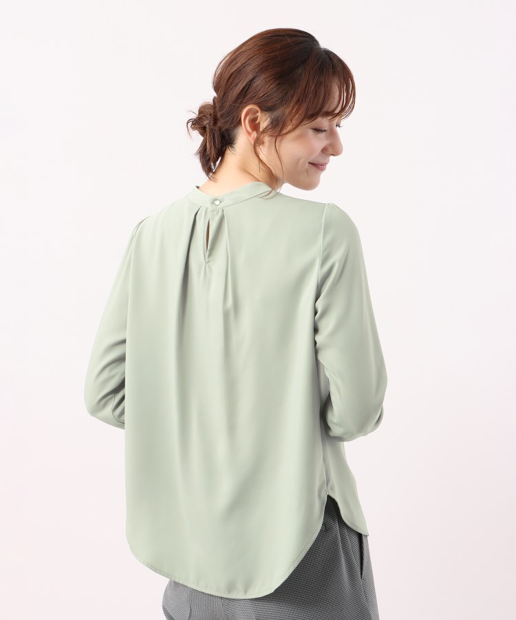 アンカーウーマン(ANCHOR WOMAN)の【洗える／XS～3L】ハイネックタックブラウス9分袖【透け防止／防シワ】46
