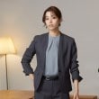 アンカーウーマン(ANCHOR WOMAN)の【洗える／XS～3L】ハイネックタックブラウス9分袖【透け防止／防シワ】18