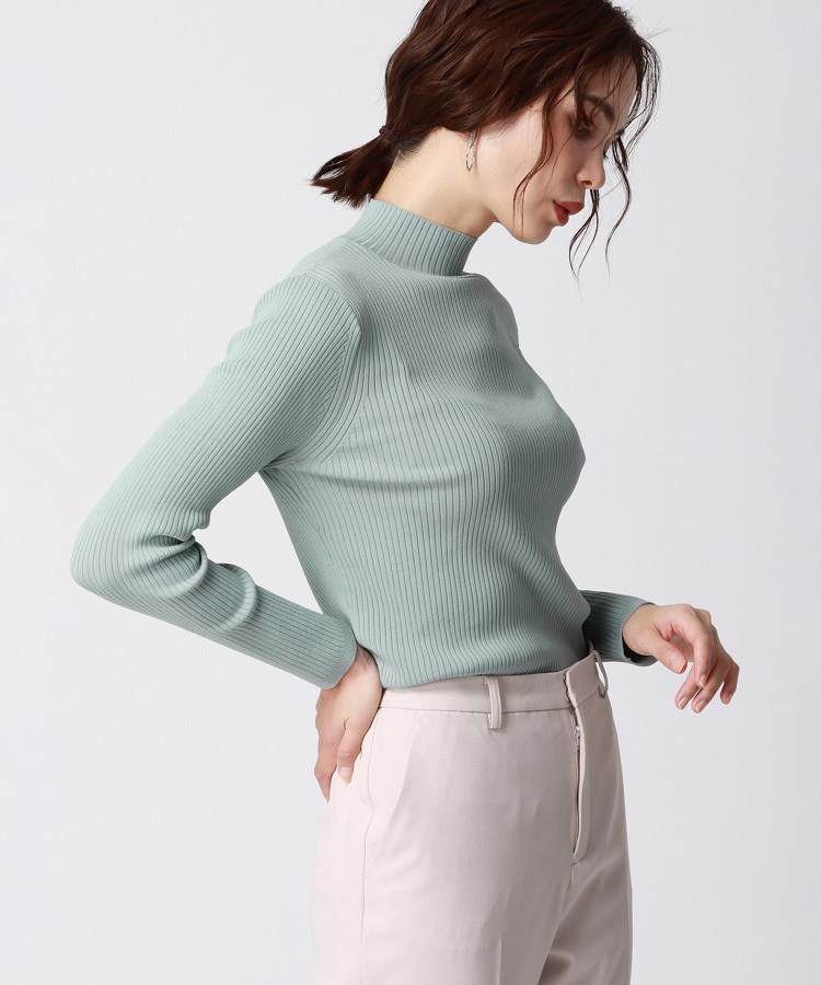 アンカーウーマン(ANCHOR WOMAN)の【洗える】ドライレーヨン ハイネックリブニット2