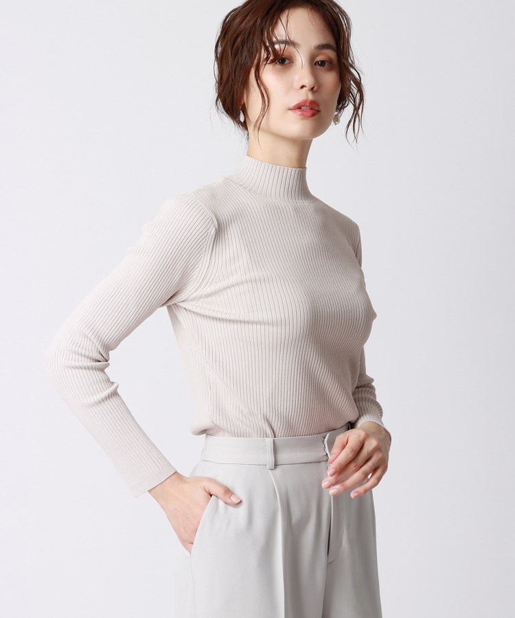 アンカーウーマン(ANCHOR WOMAN)の【洗える】ドライレーヨン ハイネックリブニット23