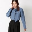 アンカーウーマン(ANCHOR WOMAN)の【洗える】ソフトジョーゼット ボウタイブラウス1