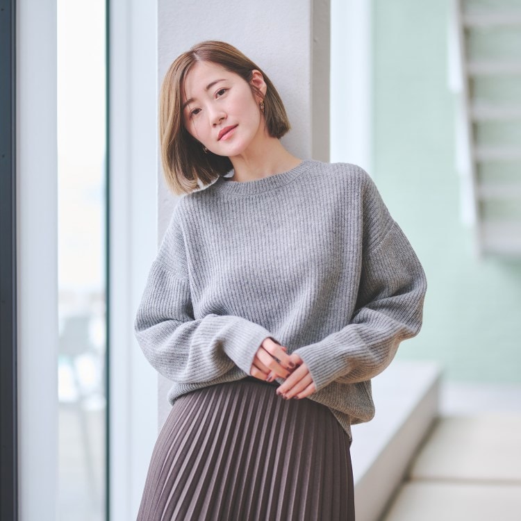 WEAR SHiFT】ミドルゲージクルーネックニット【長袖/リサイクル WEAR SHiFT】ミドルゲージクルーネックニット【長袖/リサイクル