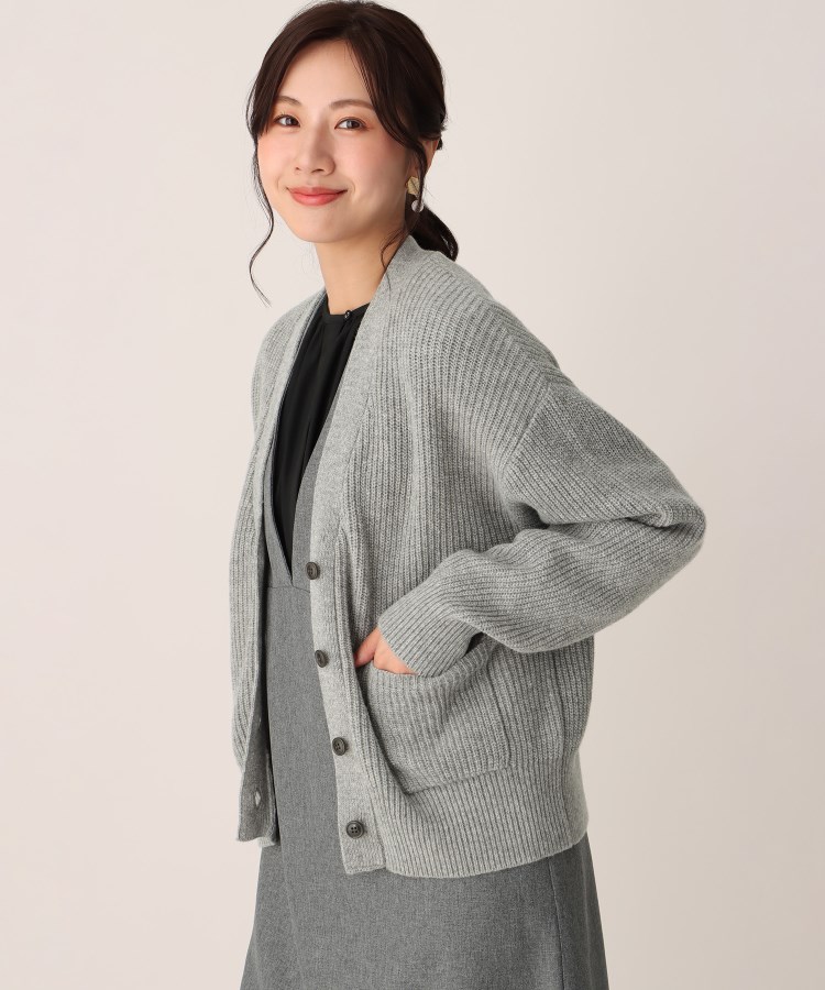 アンカーウーマン(ANCHOR WOMAN)の【WEAR SHiFT】ミドルゲージカーディガン【長袖／リサイクル原料使用】 グレー(012)