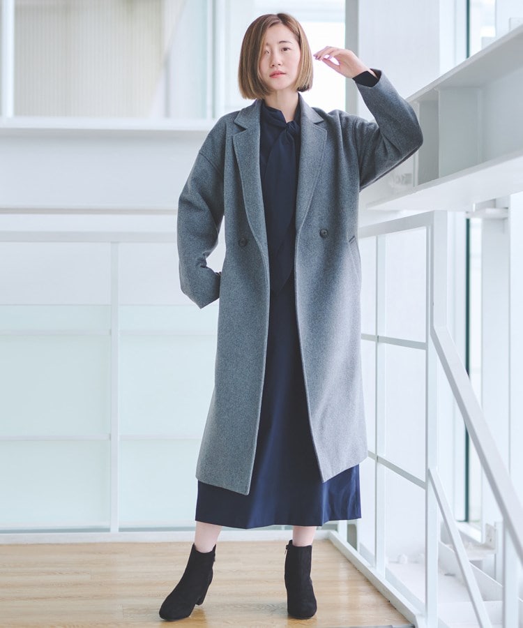 ベルテッドダブルチェスターコート【ロング丈】(チェスター ベルテッドダブルチェスターコート【ロング丈】(チェスター