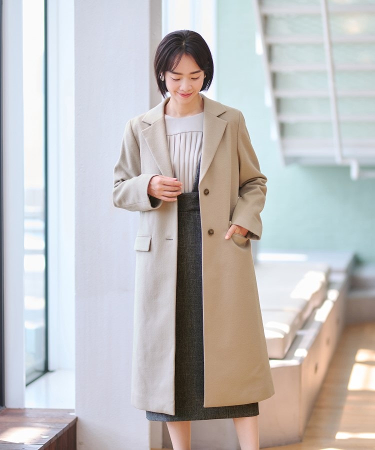 S~LL/静電気抑制】【名品】ロング丈シングルチェスターコート S~LL/静電気抑制】【名品】ロング丈シングルチェスターコート