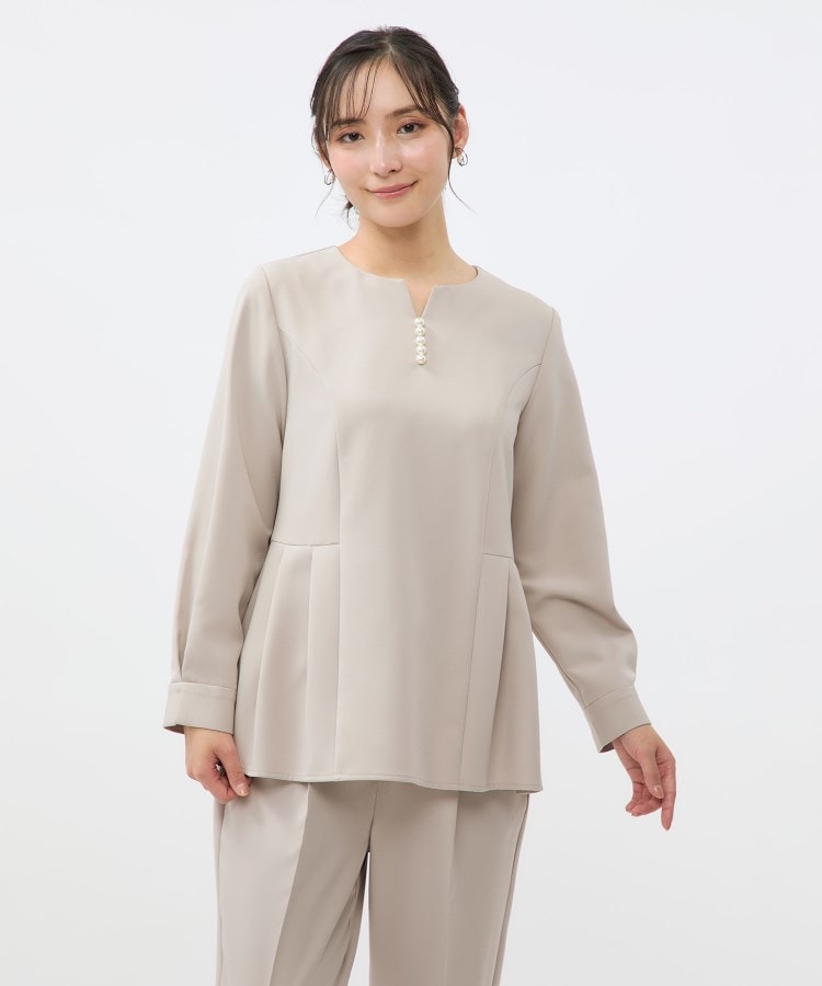 アンカーウーマン(ANCHOR WOMAN)の【洗える／2点セット】【セレモニー／入卒式】パール調ブラウスセットアップ【オケージョン／通勤】46