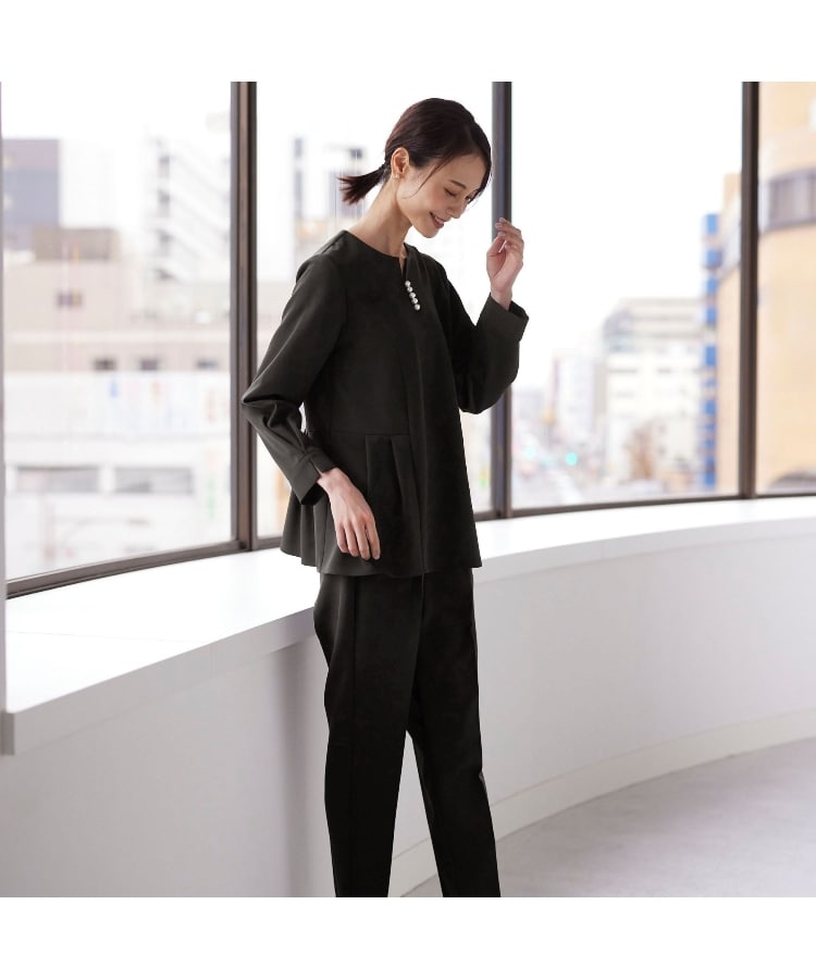 アンカーウーマン(ANCHOR WOMAN)の【洗える／2点セット】【セレモニー／入卒式】パール調ブラウスセットアップ【オケージョン／通勤】1