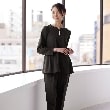 アンカーウーマン(ANCHOR WOMAN)の【洗える／2点セット】【セレモニー／入卒式】パール調ブラウスセットアップ【オケージョン／通勤】 ブラック(019)