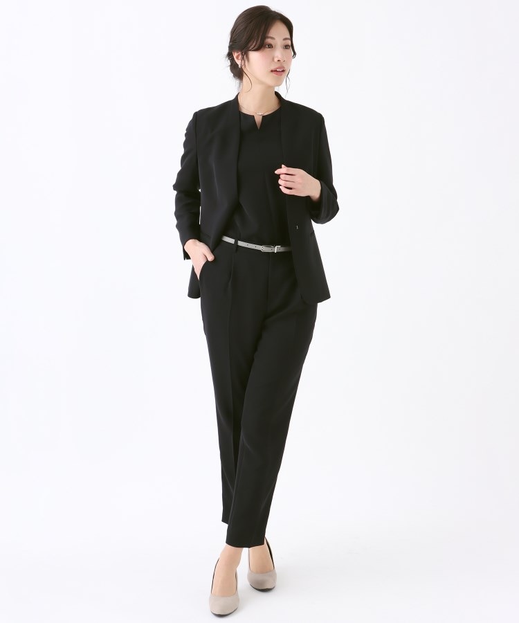 アンカーウーマン(ANCHOR WOMAN)の【XS～5L】フロントホックVカラージャケット【セレモニー/通勤/学校行事/入卒/オケージョン/セットアップ着用可】20