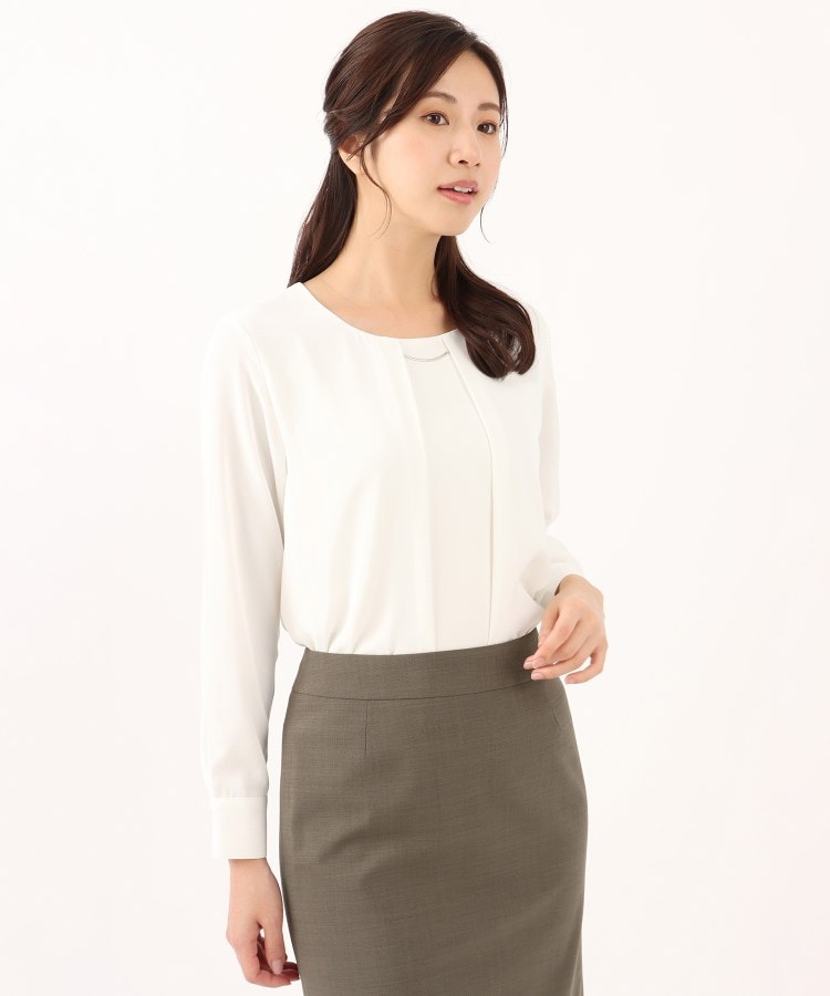 アンカーウーマン(ANCHOR WOMAN)の【S~4L】アクセサリー付2WAYブラウス【長袖/セレモニー/洗える/通勤/入卒/名品】16