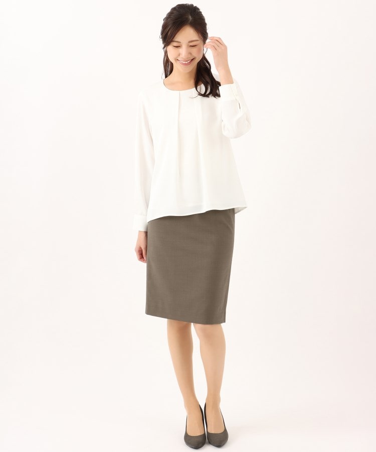 アンカーウーマン(ANCHOR WOMAN)の【S~4L】アクセサリー付2WAYブラウス【長袖/セレモニー/洗える/通勤/入卒/名品】15