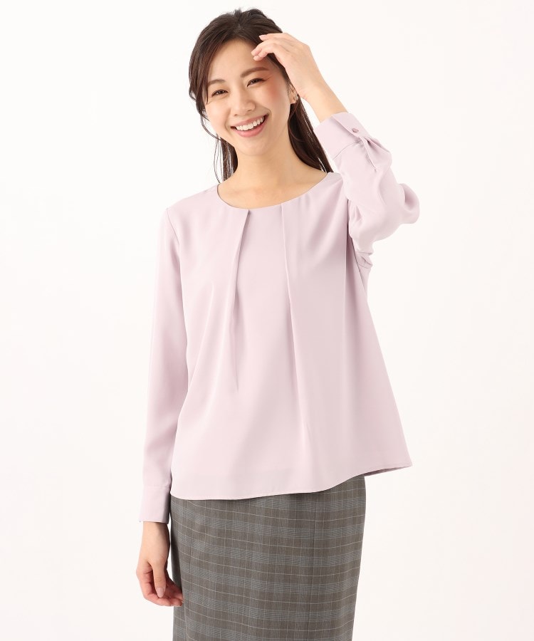 アンカーウーマン(ANCHOR WOMAN)の【S~4L】アクセサリー付2WAYブラウス【長袖/セレモニー/洗える/通勤/入卒/名品】36