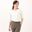 アンカーウーマン(ANCHOR WOMAN)の【S～L】ふくれジャカードクルーネックブラウス【5分袖】 ホワイト(002)