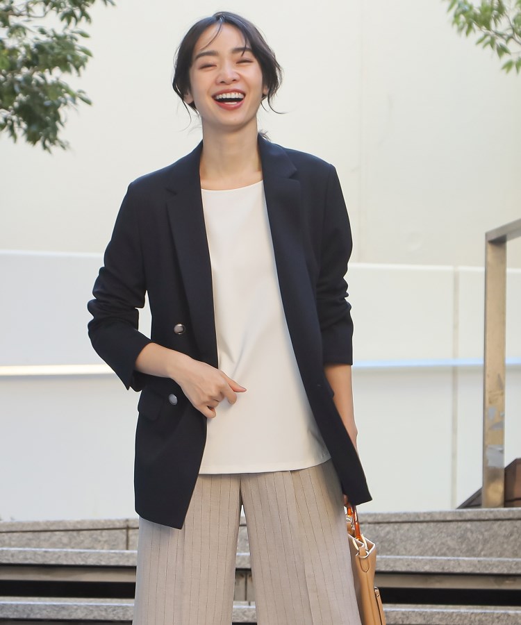 アンカーウーマン(ANCHOR WOMAN)の【S～LL】4ボタンダブルジャケット【秒乾／ウォッシャブル／軽量／清涼／通勤】13