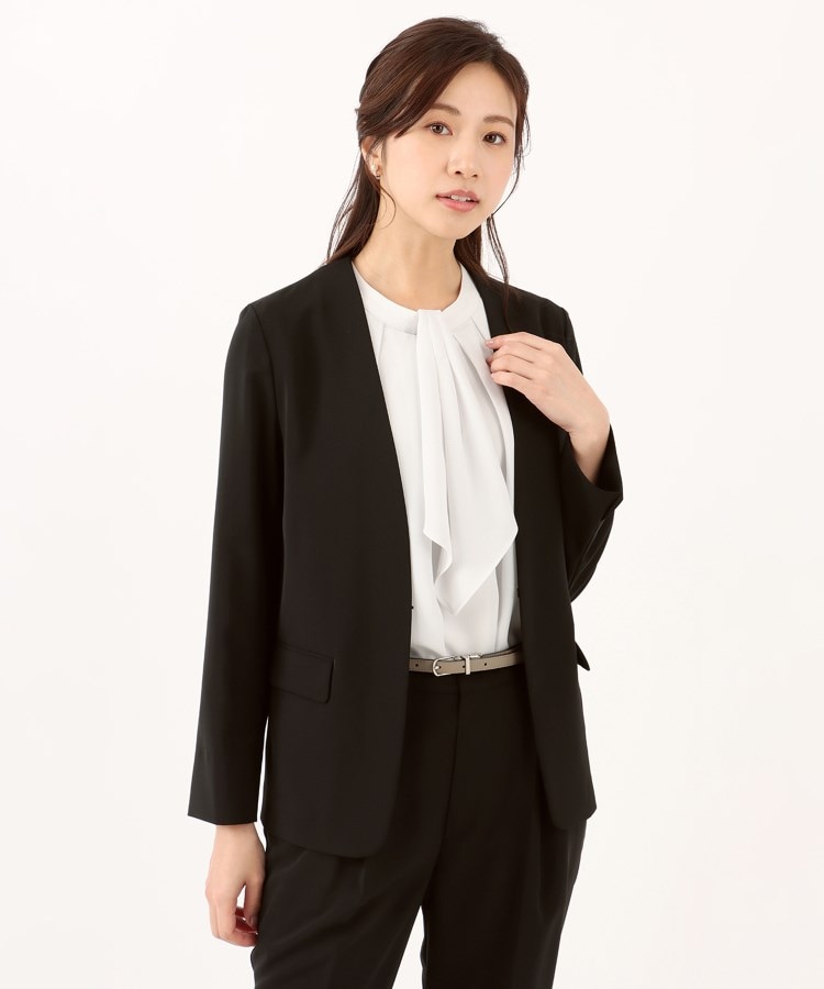 XS~4L】フロントホックVカラージャケット【UVカット/吸汗速乾 XS~4L】フロントホックVカラージャケット【UVカット/吸汗速乾