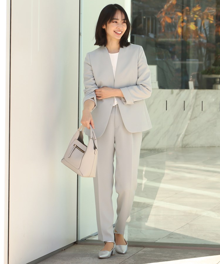 アンカーウーマン(ANCHOR WOMAN)の【XS～3L】ワンタックテーパードパンツ【ウォッシャブル／ストレッチ／通勤／セットアップ着用可】3