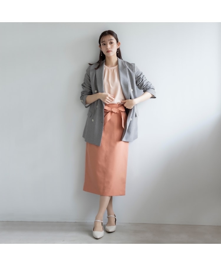 S~L】ベルト付きタイトスカート【ウォッシャブル/ストレッチ S~L】ベルト付きタイトスカート【ウォッシャブル/ストレッチ