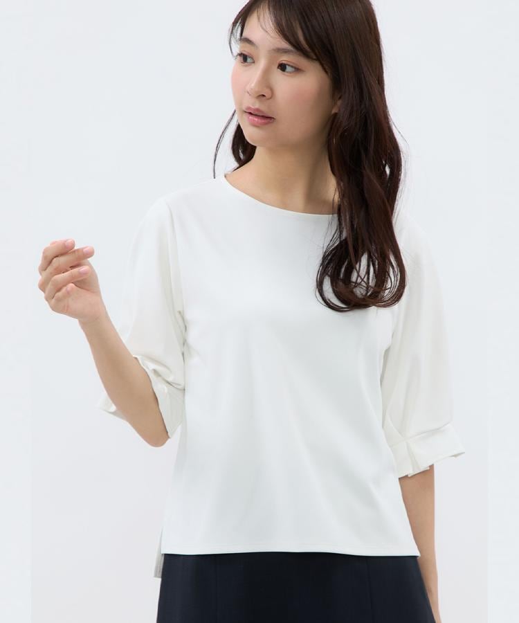 アンカーウーマン(ANCHOR WOMAN)の【UVカット・防シワ】透けない5分袖カットソー5