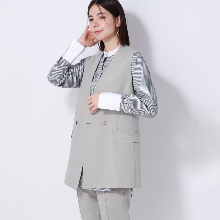 アンカーウーマン(ANCHOR WOMAN)の【洗える】ドライトロピカル ダブルブレストジレ ベスト