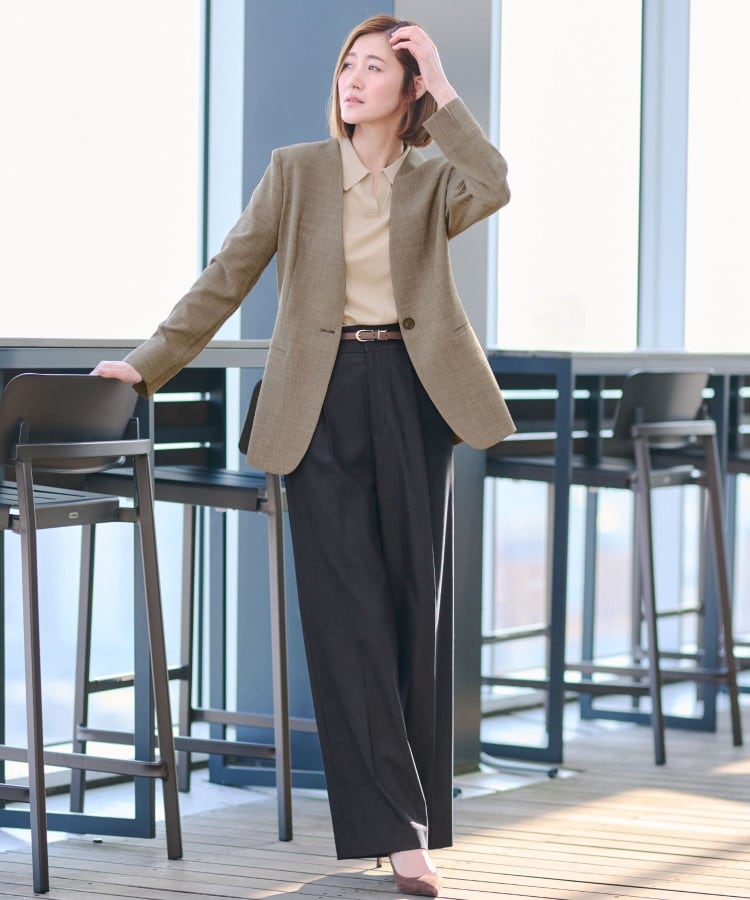 アンカーウーマン(ANCHOR WOMAN)の【後ろウエストゴム】デニム調ワイドパンツ7