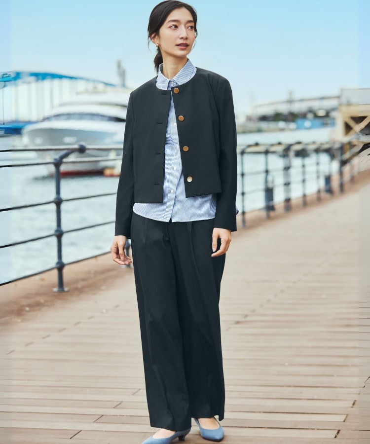 アンカーウーマン(ANCHOR WOMAN)の【後ろウエストゴム】デニム調ワイドパンツ11