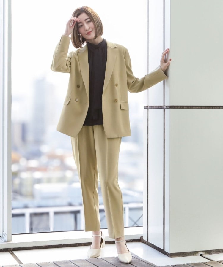 アンカーウーマン(ANCHOR WOMAN)の【2WAY／長袖】ハイネックボウタイ付きサテンブラウス【通勤／入卒／セレモニー／XS～LL】13