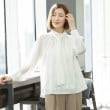 アンカーウーマン(ANCHOR WOMAN)の【2WAY／長袖】ハイネックボウタイ付きサテンブラウス【通勤／入卒／セレモニー／XS～LL】1