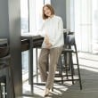 アンカーウーマン(ANCHOR WOMAN)の【2WAY／長袖】ハイネックボウタイ付きサテンブラウス【通勤／入卒／セレモニー／XS～LL】4