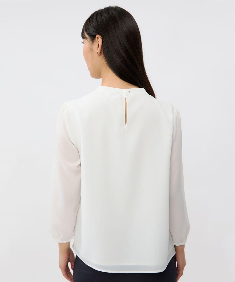 アンカーウーマン(ANCHOR WOMAN)の【4WAY／5色展開】アクセサリー付きボウタイブラウス【通勤／入卒／セレモニー／9分袖／S～4L】7