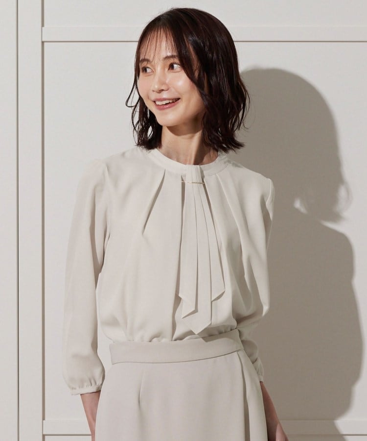 アンカーウーマン(ANCHOR WOMAN)の【4WAY／5色展開】アクセサリー付きボウタイブラウス【通勤／入卒／セレモニー／9分袖／S～4L】49
