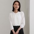 アンカーウーマン(ANCHOR WOMAN)の【4WAY／5色展開】アクセサリー付きボウタイブラウス【通勤／入卒／セレモニー／9分袖／S～4L】 ホワイト(001)