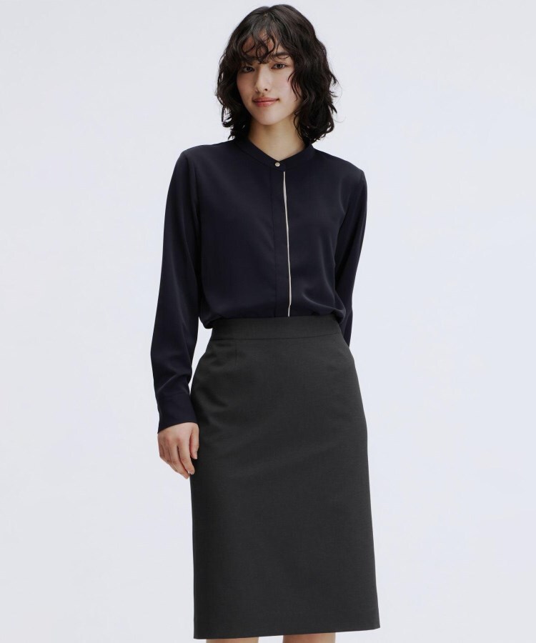 アンカーウーマン(ANCHOR WOMAN)の【通勤】バンドカラー配色ブラウス11