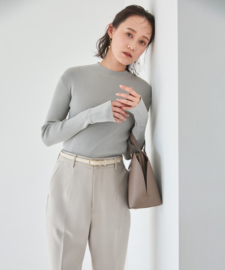 アンカーウーマン(ANCHOR WOMAN)の【洗える】ストレッチレーヨン ハイネックリブニット2
