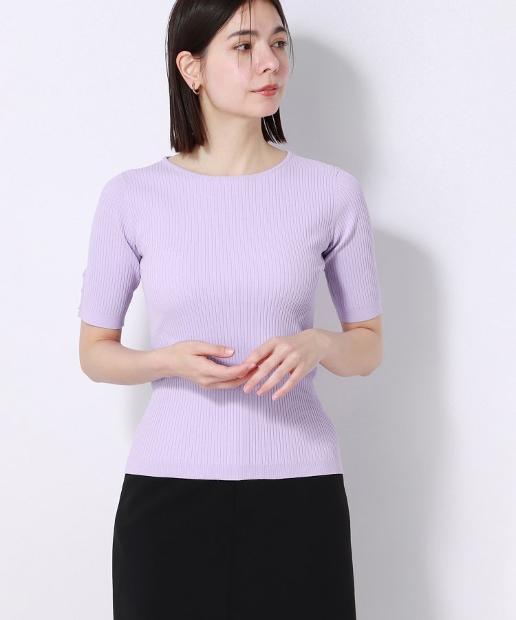 アンカーウーマン(ANCHOR WOMAN)の【洗える】ストレッチレーヨン 5分袖リブニット1