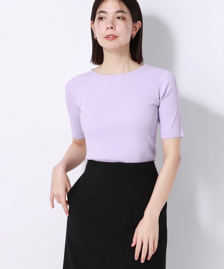 アンカーウーマン(ANCHOR WOMAN)の【洗える】ストレッチレーヨン 5分袖リブニット2