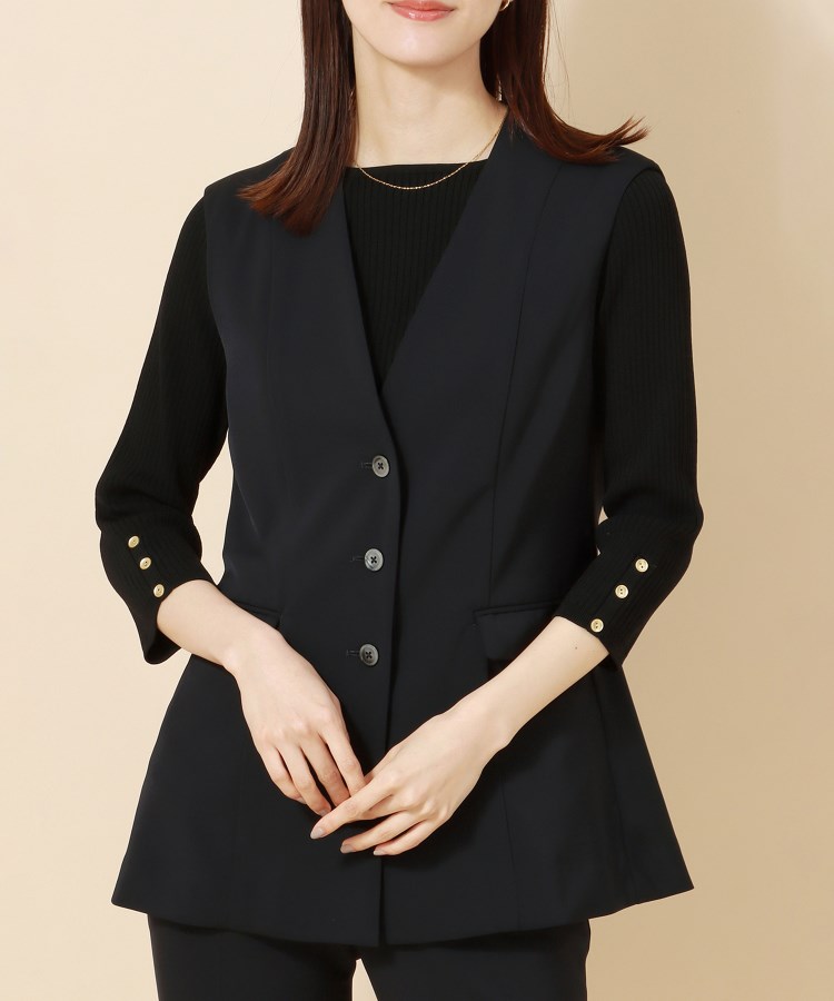 アンカーウーマン(ANCHOR WOMAN)の【洗える／通勤】ストレッチ バックフレアジレ13