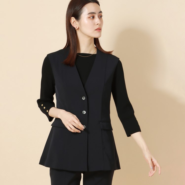 アンカーウーマン(ANCHOR WOMAN)の【洗える／通勤】ストレッチ バックフレアジレ ベスト