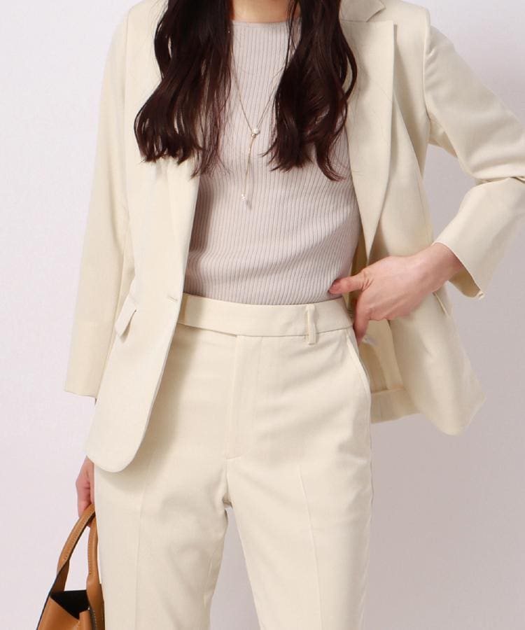 アンカーウーマン(ANCHOR WOMAN)の【洗える／通勤】ストレッチ 8分袖ジャケット ベージュ(052)