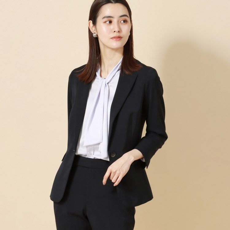 アンカーウーマン(ANCHOR WOMAN)の【洗える／通勤】ストレッチ 8分袖ジャケット テーラードジャケット