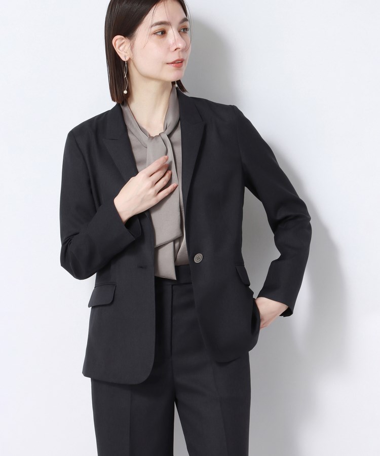 アンカーウーマン(ANCHOR WOMAN)の【洗える／通勤】オックスストレッチ ジャケット ネイビー(094)
