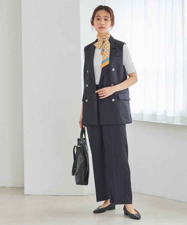 アンカーウーマン(ANCHOR WOMAN)の【洗える／通勤】オックスストレッチ ワイドパンツ27