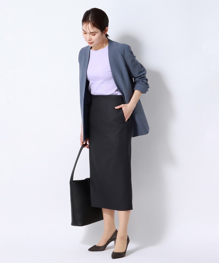 アンカーウーマン(ANCHOR WOMAN)の【洗える／通勤】オックスストレッチ ロングタイトスカート22