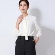 アンカーウーマン(ANCHOR WOMAN)の【洗える】ジョーゼット ボウタイブラウス オフホワイト(003)