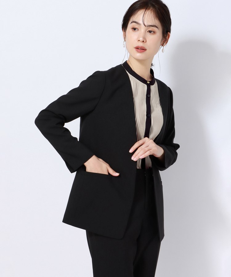 アンカーウーマン(ANCHOR WOMAN)の【洗える】ピンタックバイカラーブラウス10